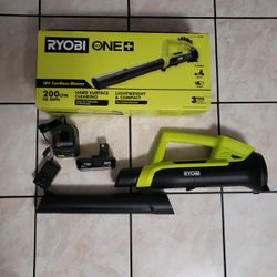 RYOBI ONE+ 18V 90 MPH 200 CFM Cordless Battery Leaf Blower/Sweeper with 2.0 Ah Battery and Charger