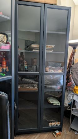 Ikea billy book case with glass doors