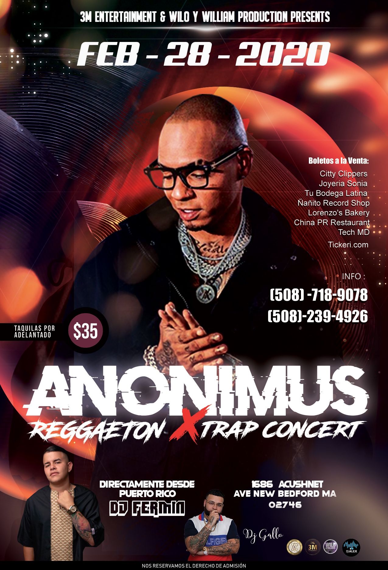 Reggaeton x trap concert con Anonimus y DJ Fermin