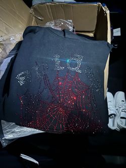 Rhinestone spider hoodie