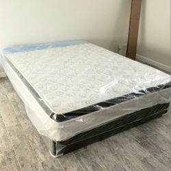 NEW QUEEN PILLOW TOP MATTRESS. Bed frame is not available. Take it home same day 👍
