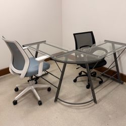 L shape table and desk