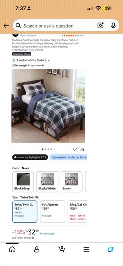 Madison Park Essentials Parkston Plaid Comforter Set