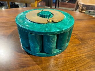 Vintage Marbled “TurnIt” Poker Chip Caddy