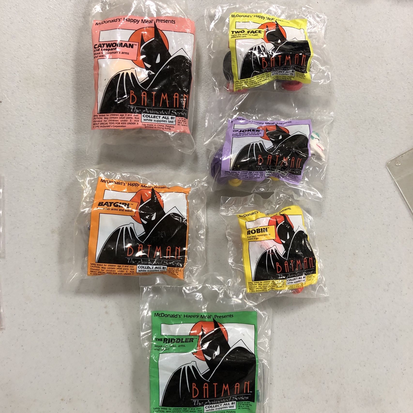 1993 McDonald's Batman Toys