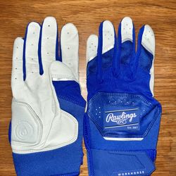 Rawlings Workhouse Batting Gloves Royal Blue White