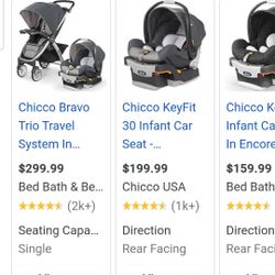Red Chicco 3 Piece Travel System Stroller Car & Seat
