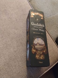 Vintage Glenfiddich advertising liquor tin case only