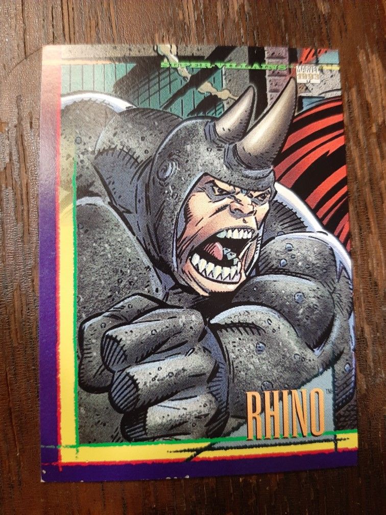 x1 1991 Marvel Skybox Rhino Card Used 