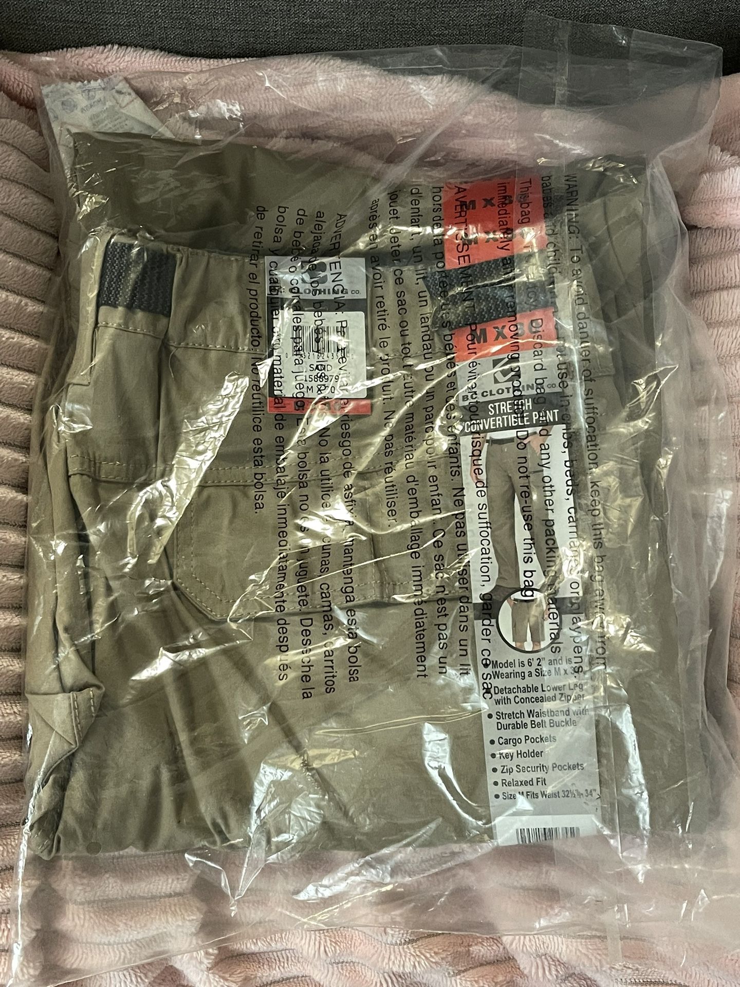 BC Clothing Stretch Convertible Pants ( Cargo . Short . long )