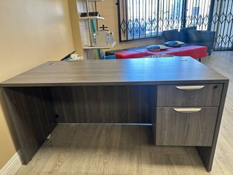 Commercial Executive Office Desk with Locking File Drawers