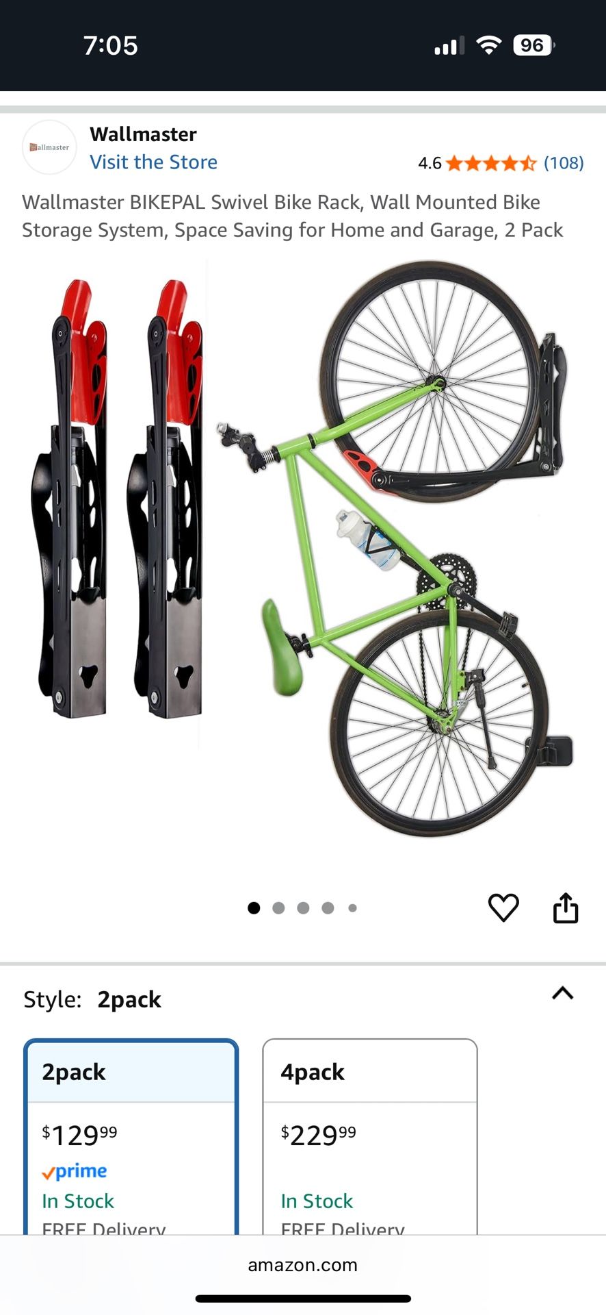 Swivel Bike Wall mounts (2pk)