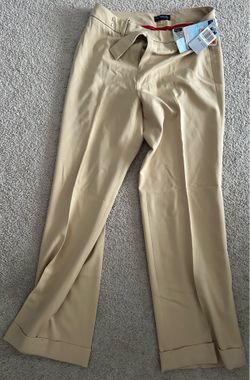 NWT Dockers Women's Bi-Stretch Cuffed Trouser Pants - Size 6M - Tan