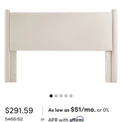 Velvet Ivory Headboard Queen