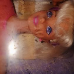 A Valentine Barbie Doll She Has A Heart On Her Cheek