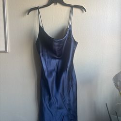 Bebe Navy Blue Silk XS Dress