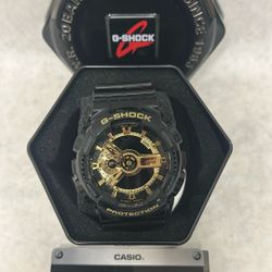 G-Shock, black and gold watch like new with case