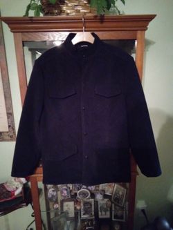 Claiborne Men Black Jacket Coat Size Medium 