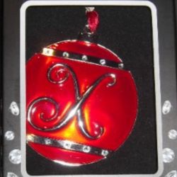 New Harvey Lewis Christmas ornament Letter X Monogram swarovski crystal