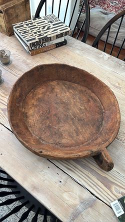 Large Wood Decorative Bowl 25X4
