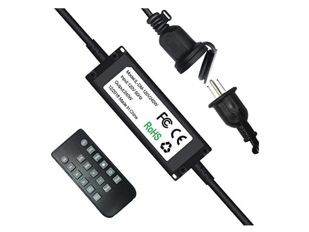 240W Outdoor Dimmer for String Lights, Wireless Remote Control Dimmer 50Ft Distance Auto Off Switch Timer for LED Strings Lights or Incandescent Strin