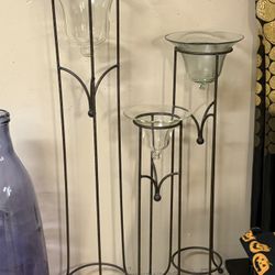 3 Glass Stands 44”, 37”, 29” $20-$30/each