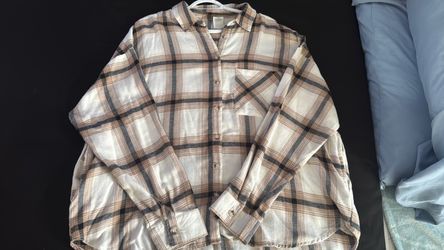 Plaid Flannel Button-Up Shirt