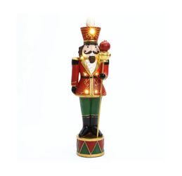NEW - LuxenHome 2' Ceramic Traditional Red Nutcracker King w/Lights