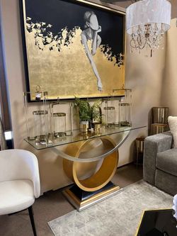 Contemporary Glass Top Sofa Table by art max