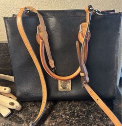 Dooney & Bourke Camden Saffiano Leather Roxbury Satchel Tote Bag Black FREE SHIP