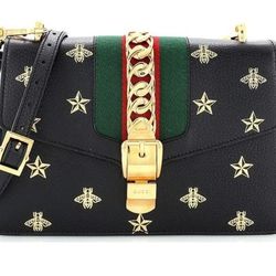 Gucci Sylvie Shoulder Bag Printed Leather Small