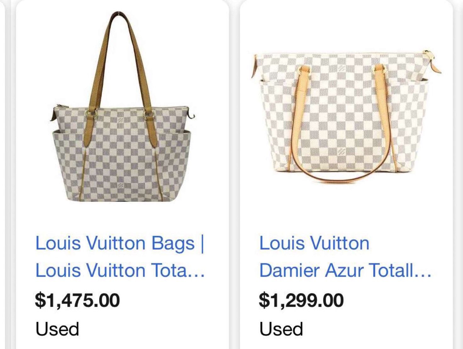 Louis Vuitton white Damier hand bag 100% authentic