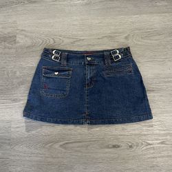 2000s y2k blue denim Angela jeans skirt