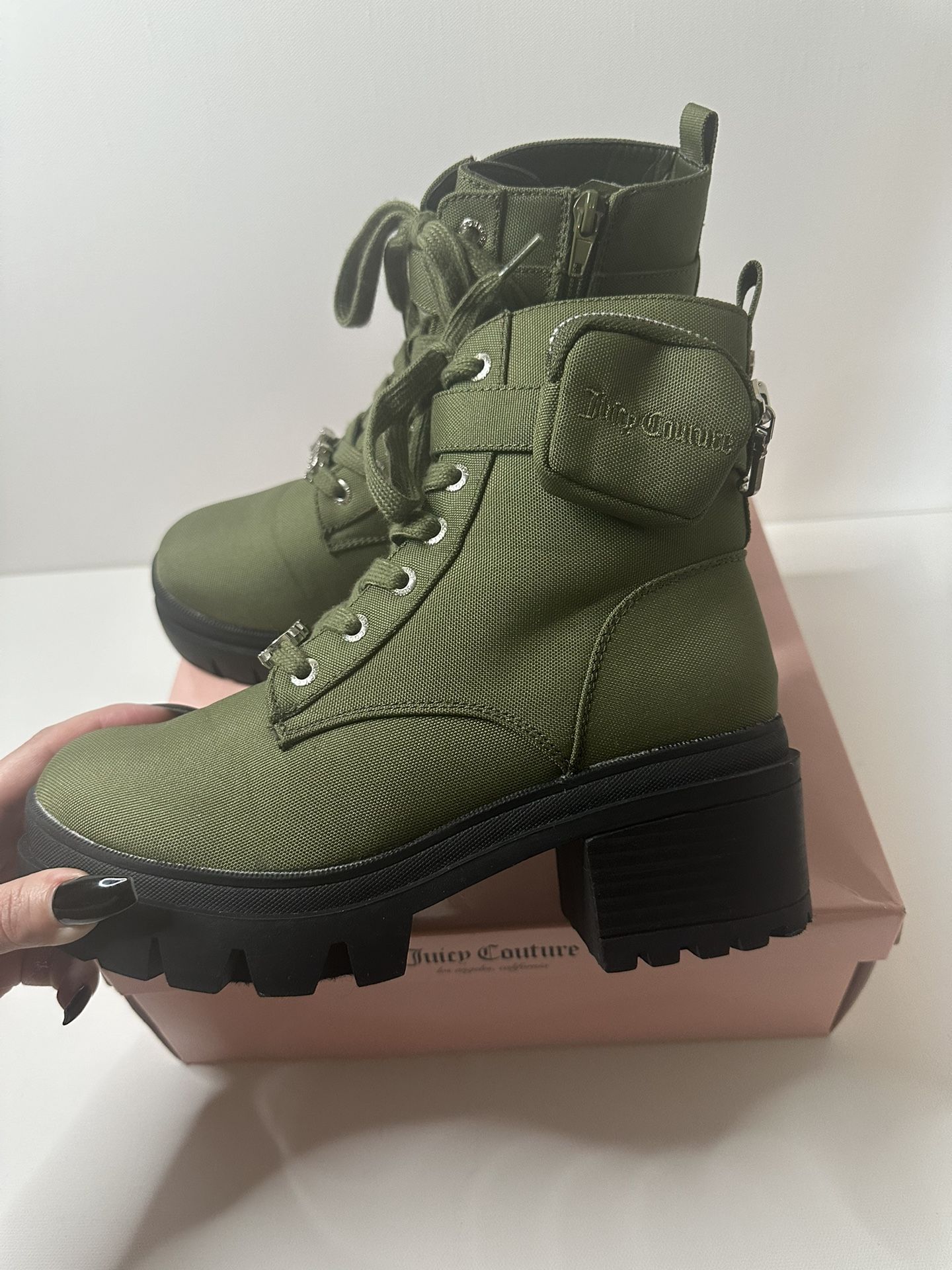 JUICY Couture Boots Olive Green (US Size 7.5 Women) Original Box