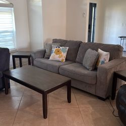 Couch, Pillows & 3 Tables 