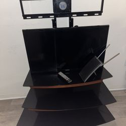 32" Samsung TV + Modern Glass TV Stand + Antenna