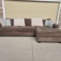 Brown Microfiber Sectional Sofa- Free Delivery 