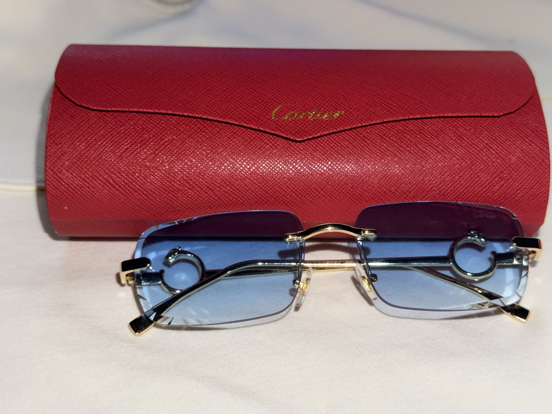 Cartier Glasses Blue Lens