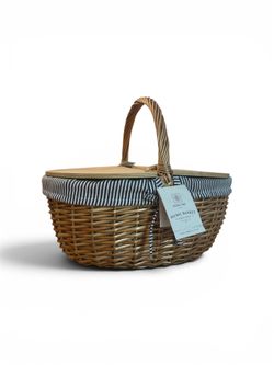 Picnic Time Country Picnic Basket for 2 with Blue and White Stripe