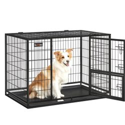   Feandrea Heavy-Duty Dog Crate, XL for Medium and Large Dogs, 42.1 x 27.6 x 29.5 Inches, Black Ppd001b01 