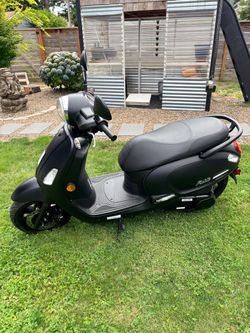 Matte Black Motor Scooter Moped