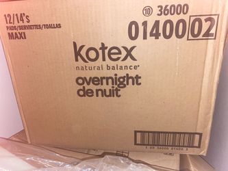 Kotex Natural Balance Overnight Maxi Pads - 14 Count