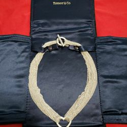 Tiffany & Co Multi Chain Heart Necklace  Sterling Silver  925 