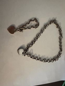 925 silver heart necklace and bracelet