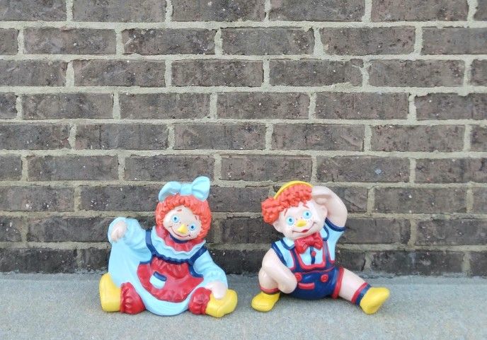 Vintage Raggedy Ann & Andy Ceramic Byron Molds