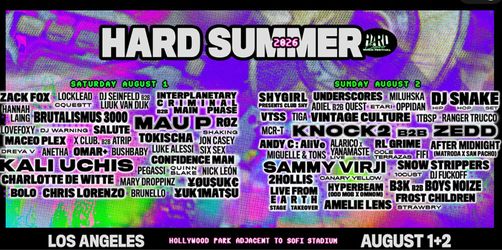 Two (2) 2-DAY Hard Summer GA Tickets