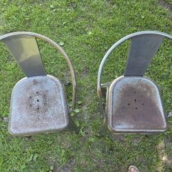 Industrial Metal Arm Chairs
