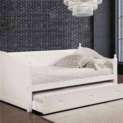 Brand New White Twin Size Daybed With Twin Size Trundle