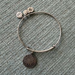 Alex and Ani Silver 'Daughter' Daisy Charm Bangle Bracelet
