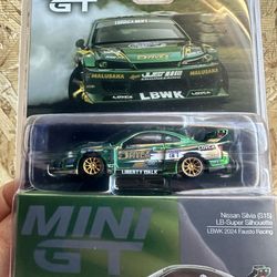🔥 MINI GT Nissan Silvia S15 LB-Super Silhouette LBWK 2024 Fausto Racing Liberty Walk 1:64 🔥